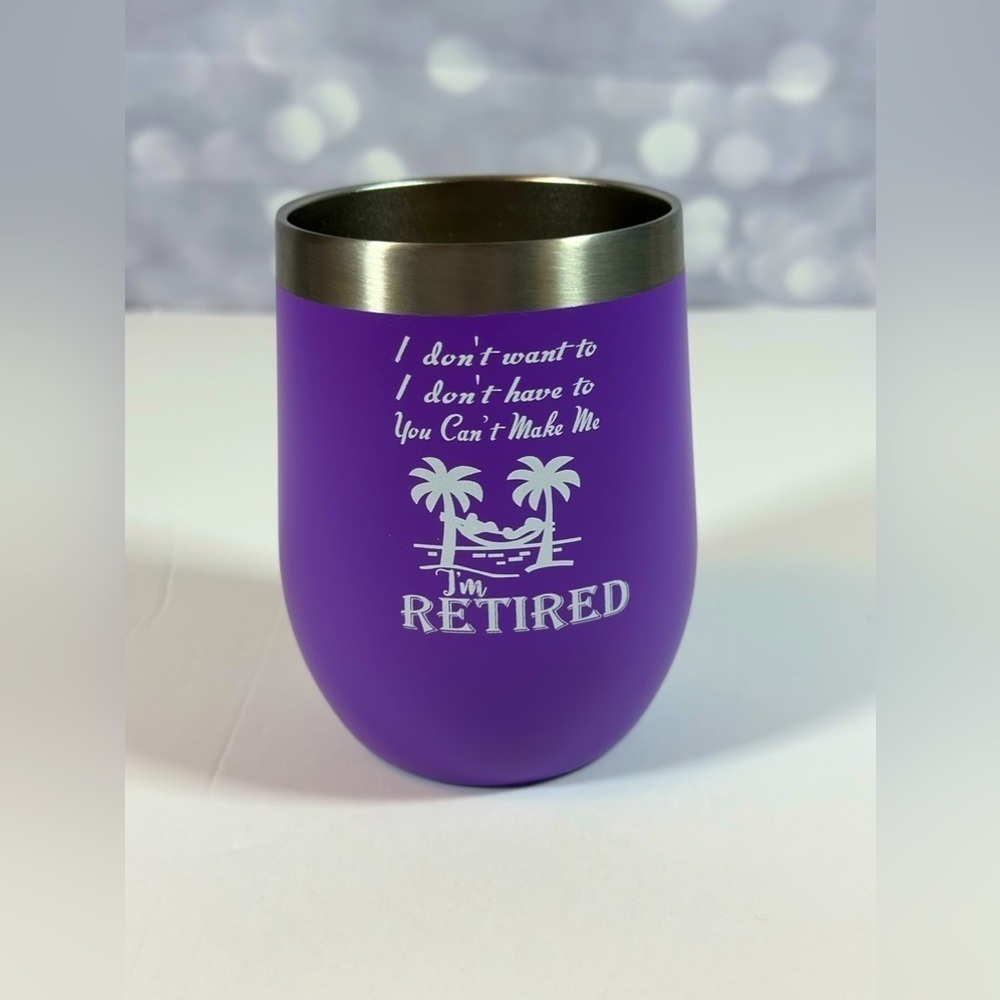 🌱🍇 Purple Wine 🍷 Tumbler Glass Mug Cup Funny Gifts For Women Retirement